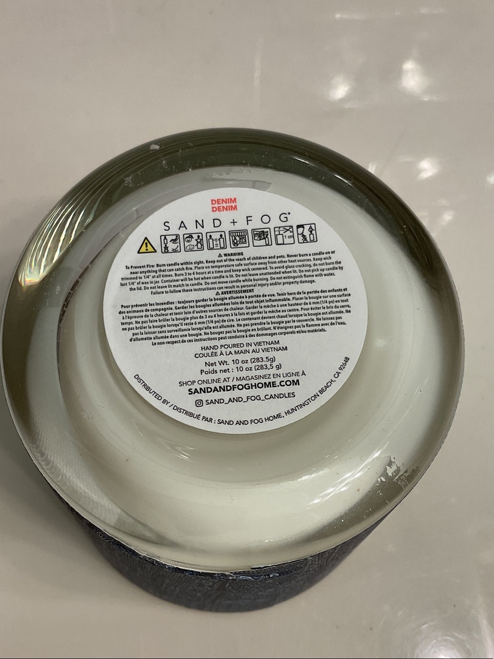 Sand + Fog Denim Scented Candle - Blue - Picture 3 of 3